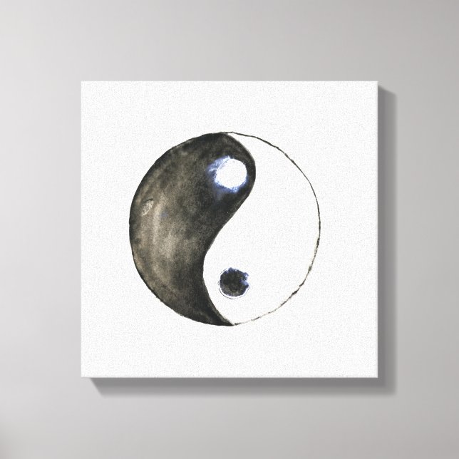 Impressão Em Tela pintura aquarela yin yang símbolo art (Frente)