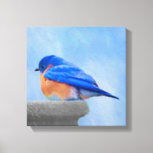 Pintura Bluebird - Arte Original para Pássaros
