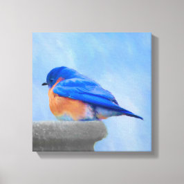Impressão Em Tela Pintura Bluebird - Arte Original para Pássaros