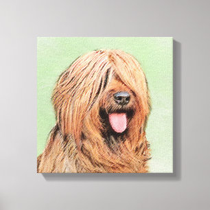 Impressão Em Tela Pintura Briard - Arte Cachorro Original