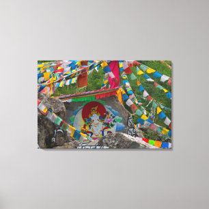 Impressão Em Tela Pintura Budista em Rochas