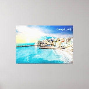 Impressão Em Tela Pintura cenográfica italiana do oceano de praia me