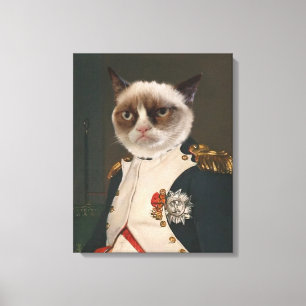Impressão Em Tela Pintura clássica do gato mal-humorado