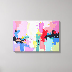 Impressão Em Tela Pintura colorida de Abstrato com espaçadores e pis