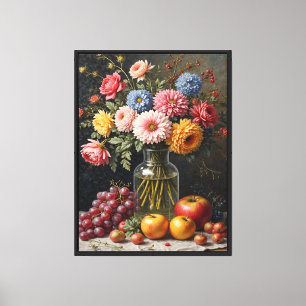 Impressão Em Tela Pintura Colorida Floral Estática