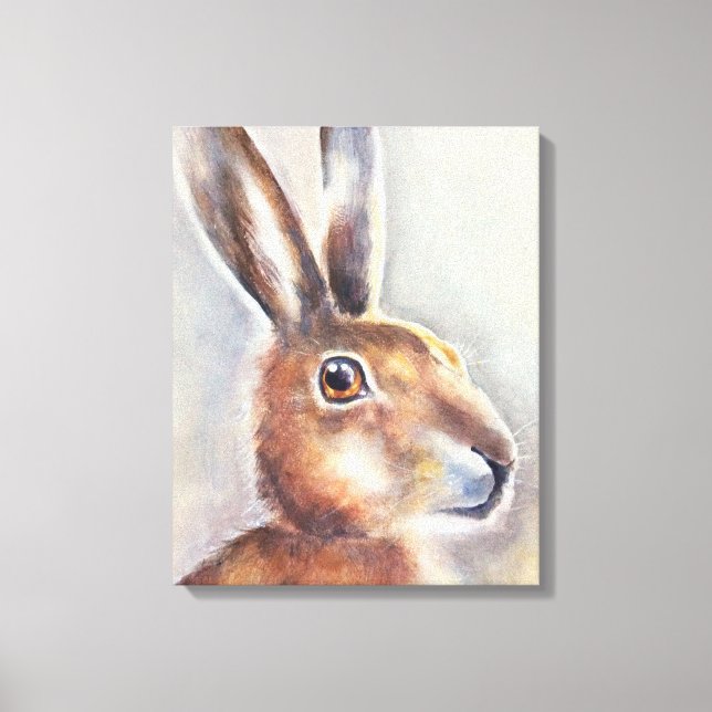 Impressão Em Tela pintura com lebre de coelhos (Frente)