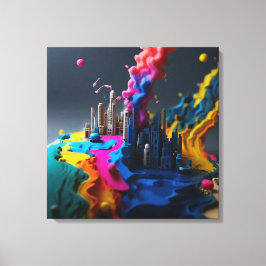 Impressão Em Tela Pintura com mensagem para salvar água