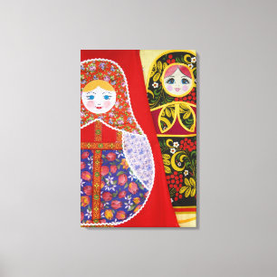 Impressão Em Tela Pintura da boneca de Matryoshka do russo