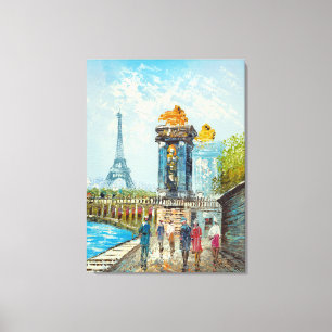 Impressão Em Tela Pintura Da Cena Da Torre Eiffel De Paris