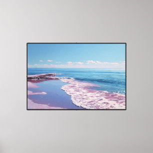 Impressão Em Tela Pintura da Praia Costeira ao Nascer do Sol – Arte