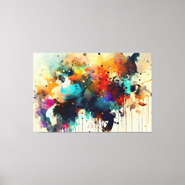 Impressão Em Tela pintura de abstrato (Frente)