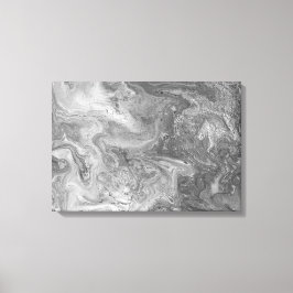 Impressão Em Tela Pintura de abstrato branco e preto