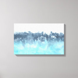 Impressão Em Tela Pintura de Abstrato de Blues em camadas