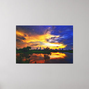 Impressão Em Tela Pintura de abstrato   Saigon Sunset