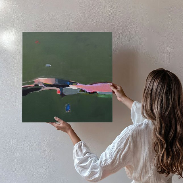 Impressão Em Tela Pintura de Abstrato Verde Grande (Criador carregado)