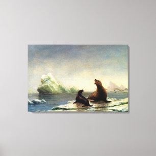 Impressão Em Tela pintura de Albert Bierstadt, Focas,