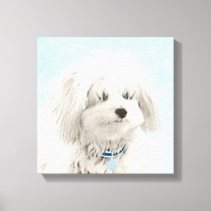 Impressão Em Tela Pintura de Algodão de Tulear - Arte de Cachorro Or
