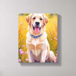 Impressão Em Tela Pintura de animal de estimação cachorro Labrador R