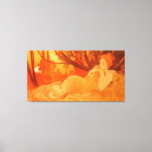 Impressão Em Tela Pintura de Art Nouveau inspirada em Mucha