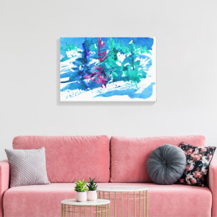 Impressão Em Tela Pintura de Árvores Frescas de Inverno / Artista La