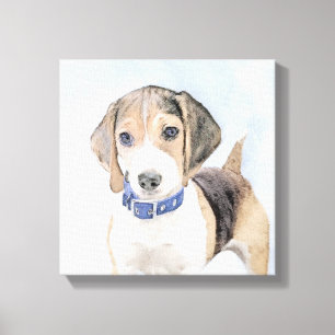 Impressão Em Tela Pintura de Beagle - Arte de Cachorro Original Boni