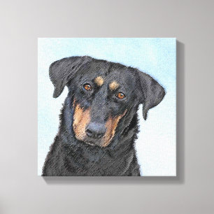 Impressão Em Tela Pintura de Beauceron - Arte de Cachorro Original B