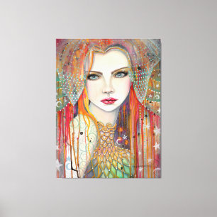 Impressão Em Tela Pintura de Beleza Cigana Boêmia por Molly Harrison