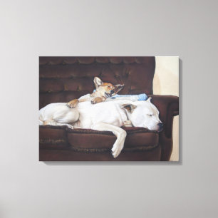 Impressão Em Tela pintura de cachorrinho branco-americano