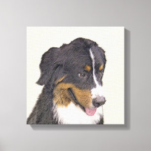 Impressão Em Tela Pintura de Cachorro de Montanha Bernese - Arte Ori