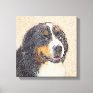 Impressão Em Tela Pintura de Cachorro de Montanha Bernese - Arte Ori