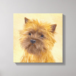 Impressão Em Tela Pintura de Cairn Terrier - Arte de Cachorro Origin
