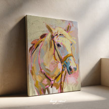 Pintura de Cavalo, Arte de Parede Equestre Cowgirl