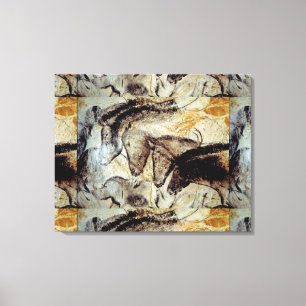 Impressão Em Tela Pintura de caverna de Lascaux dos cavalos em