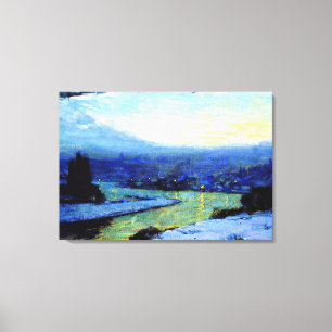 Impressão Em Tela Pintura de Clarence Gagnon, Crepúsculo, 1913