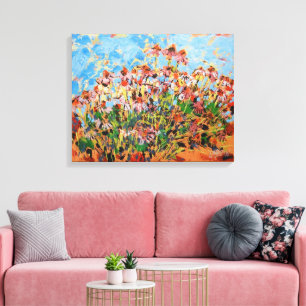 Impressão Em Tela Pintura de Coneflowers / Artista Larry Lerew