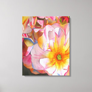 Impressão Em Tela Pintura de cor d'água Pastel Cornelia Rosa