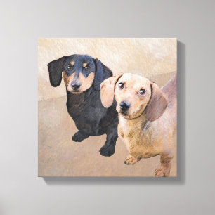 Impressão Em Tela Pintura de Dachshund (Smooth) - Arte de Cão Origi