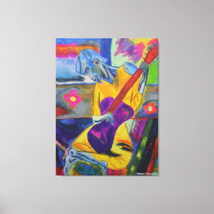 IMPRESSÃO EM TELA PINTURA DE DEBBIE DAVIDSOHN - "KNIGHT AZUL" - PRES