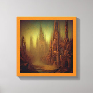 Impressão Em Tela Pintura de Fantasia 9 - Cidade Abandonada
