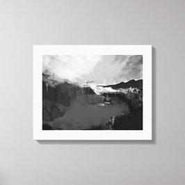 Impressão Em Tela Pintura de ficção em preto e branco