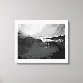 Impressão Em Tela Pintura de ficção em preto e branco