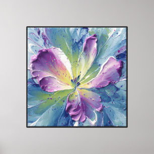 Impressão Em Tela Pintura de Flor Abstrata Petal Surge