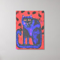 Pintura de Gato de Abstrato Funky