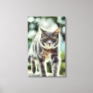 Impressão Em Tela Pintura de gatos