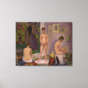Impressão Em Tela Pintura de Georges Seurat: Os modelos (1889)