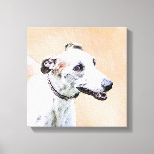 Impressão Em Tela Pintura de Greyhound - Arte de Cachorro Original