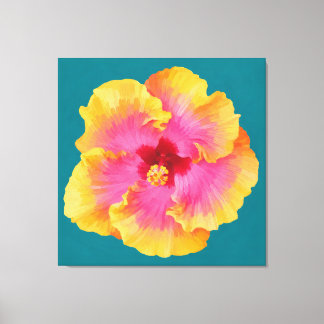 Impressão Em Tela Pintura de hibisco