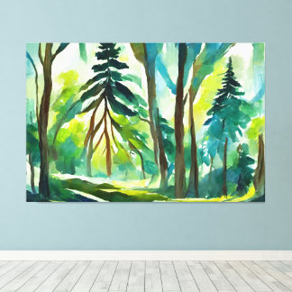 Impressão Em Tela pintura de interpretação da floresta