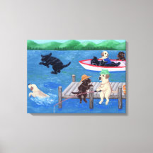 Pintura de Labradores do Lake Fun