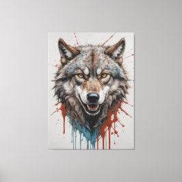 Impressão Em Tela pintura de lobo